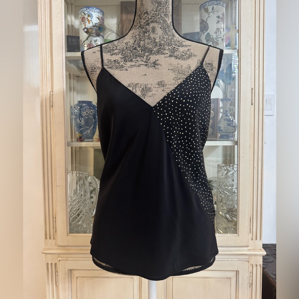 7 for all mankind silk blend cami tank top in black XS